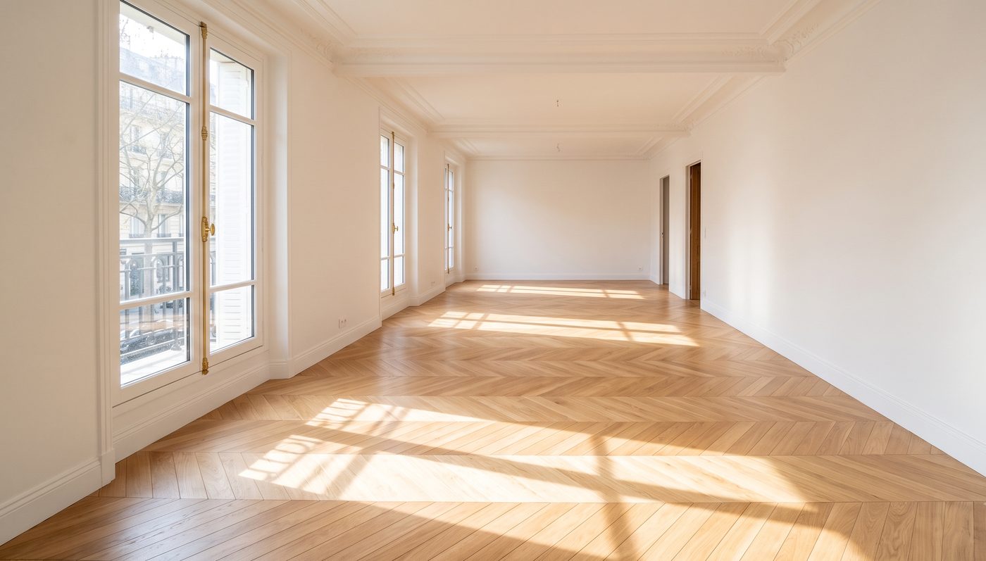 Pose de parquet dans un appartement parisien